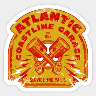 Atlantic coastline garage retro logo Sticker